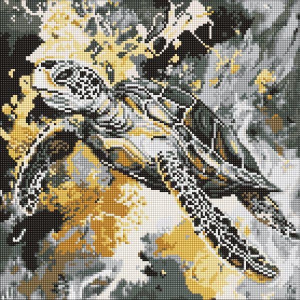 Алмазная мозаика Ideyka Золотая черепаха 40x40 см (Id-AMO8262)