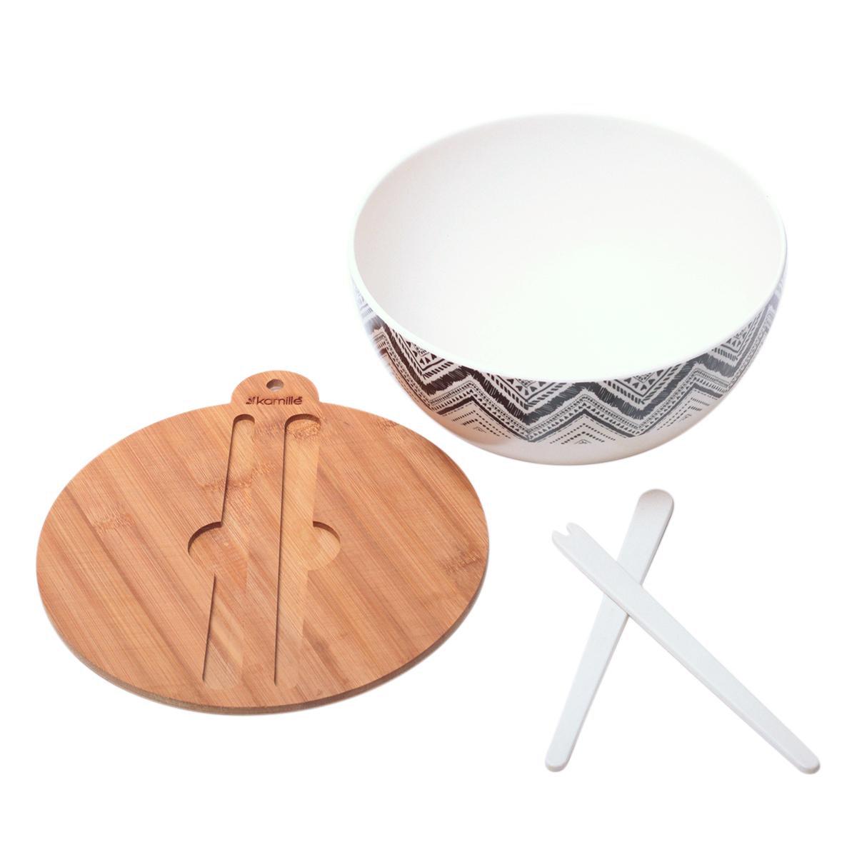 Миска з бамбукового волокна Kamille з кришкою та приладами - фото 2 Миска з бамбукового волокна Kamille з кришкою та приладами - фото 2