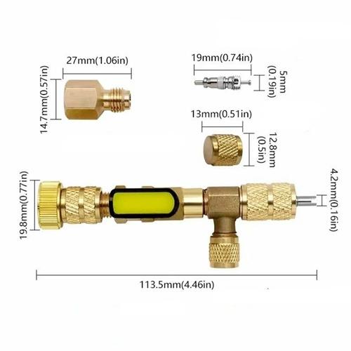 Вентиль для заміни золотників під тиском автомобільних кондиціонерів 1/4" і 5/16" 20 золотників 10 ковпачків (957101) - фото 5 Вентиль для заміни золотників під тиском автомобільних кондиціонерів 1/4" і 5/16" 20 золотників 10 ковпачків (957101) - фото 5