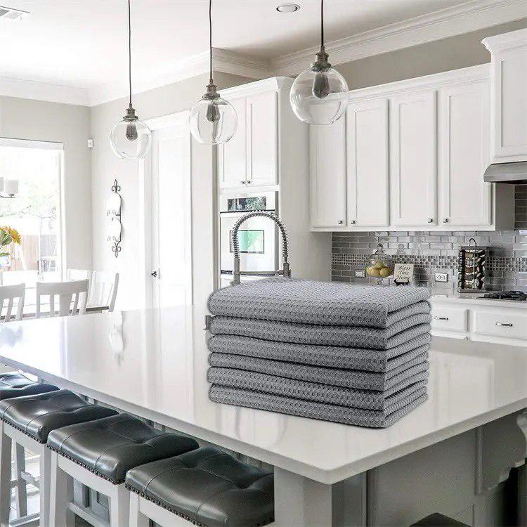 Набір кухонні вафельні рушники Aquarius мікрофібра 40х60 см 4 шт. Сірий - фото 8