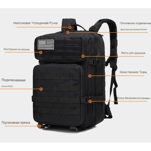 Рюкзак туристический Storm Cooper MOLLE 40 л 50х30х28 см Олива (8310262) - фото 4