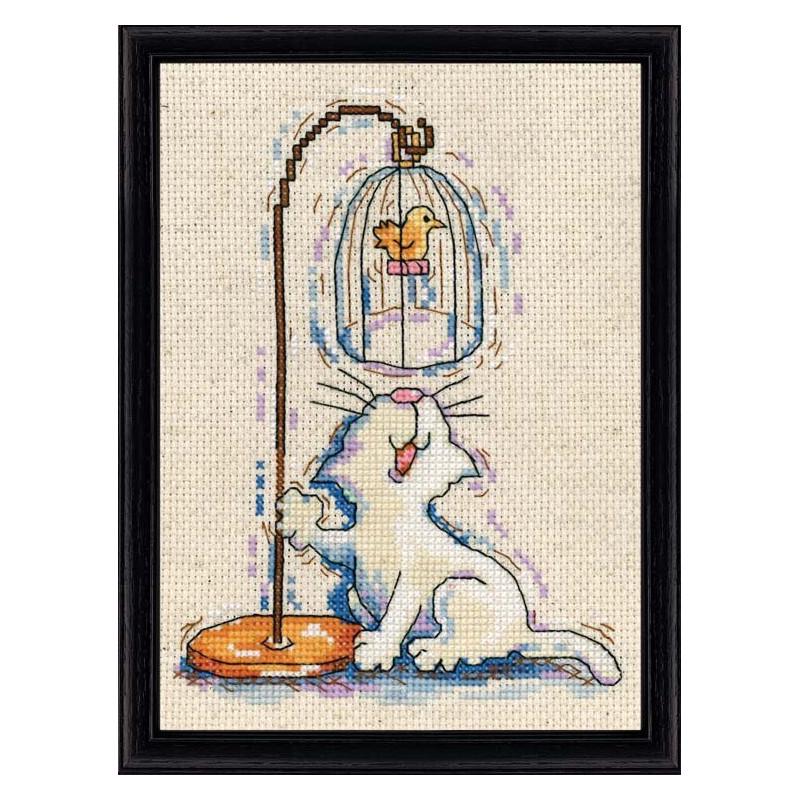 Набор для вышивания крестиком Design Works 2872 Birdcage Cat (18859) Набор для вышивания крестиком Design Works 2872 Birdcage Cat (18859)
