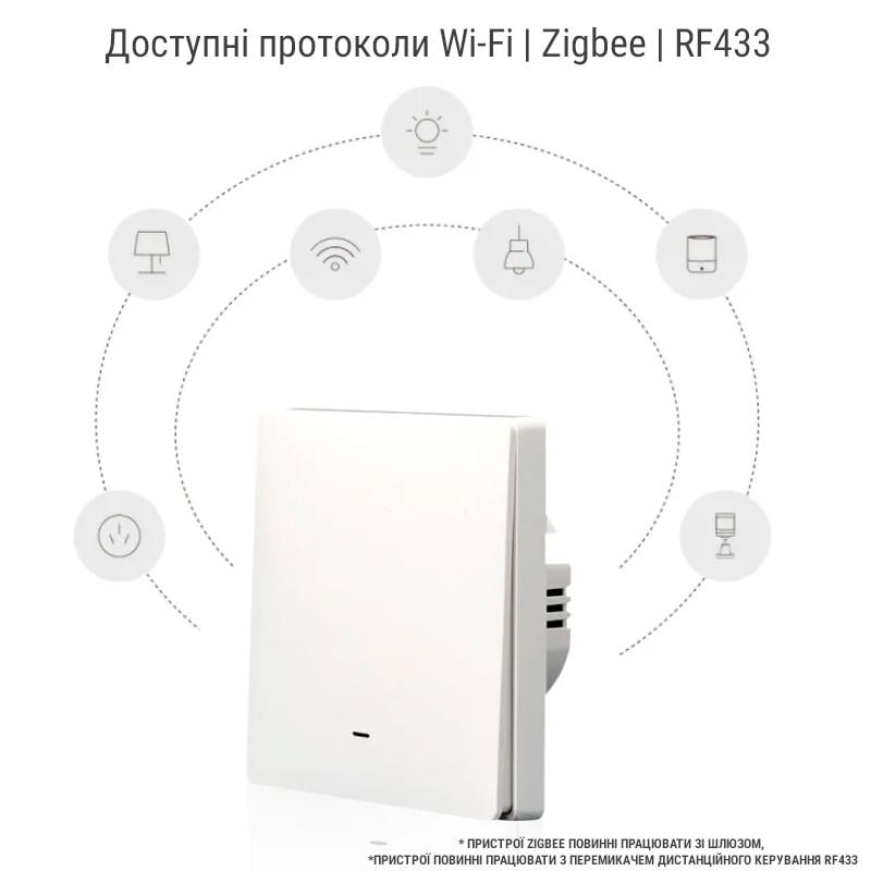 Выключатель Tuya Zigbee 2 клавиши без нуля Черный - фото 7