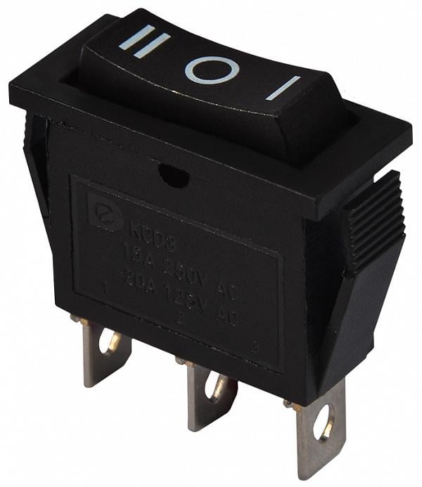 Переключатель АСКО-Укрем KCD3-103B/B 1 клавиша 1CO без подсветки перекидной 28 мм Черный (A0140040031)