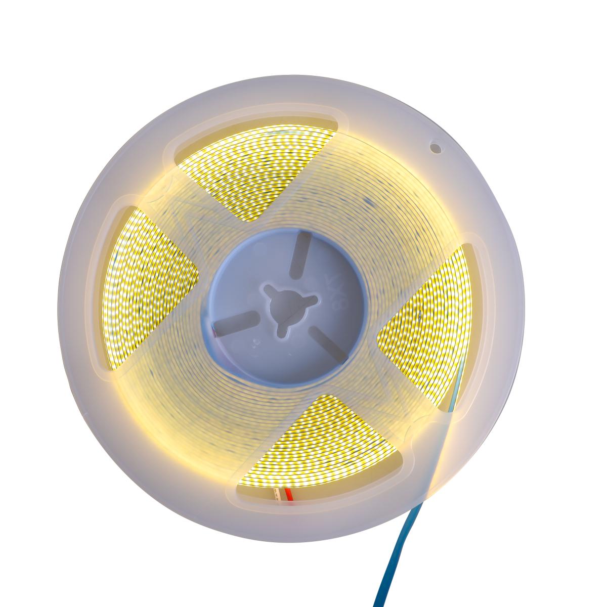 Светодиодная лента негерметичная теплый оттенок 24 V 11 W COB WW IP20 1 м (BY-077/320) - фото 5