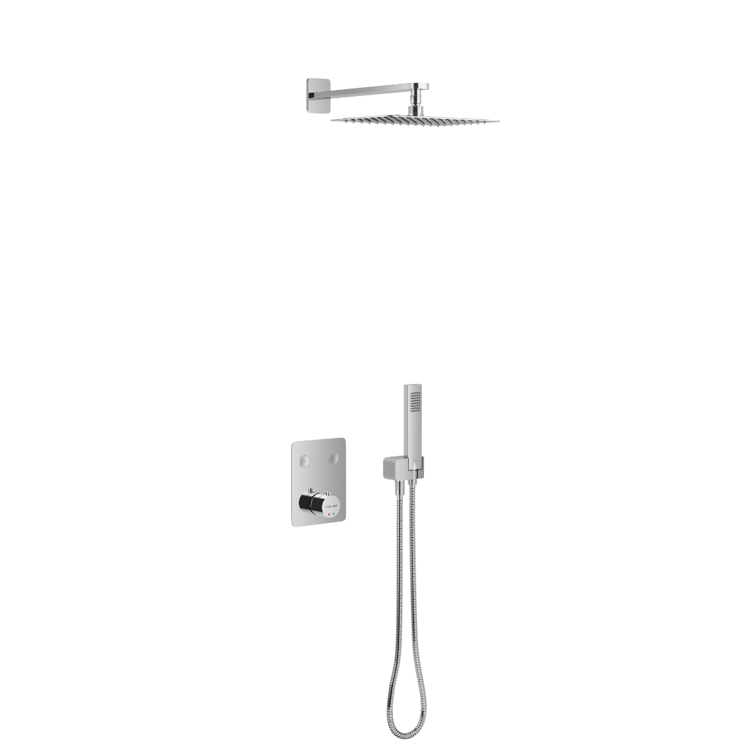 Комплект для ванны и душа скрытого монтажа Excellent KROTOS RAIN TERMO термостатический 2-х функциональный