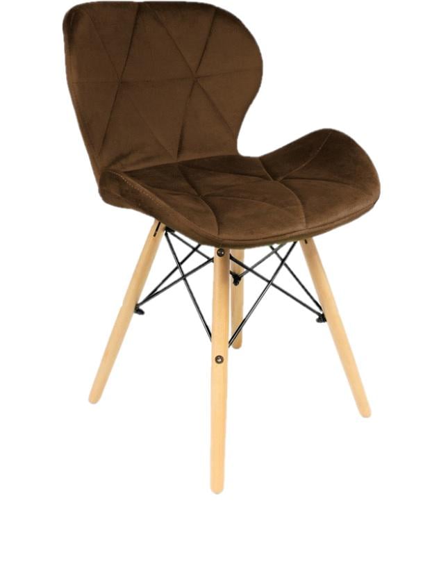 Крісло скандинавське Zano Велюр Коричневий