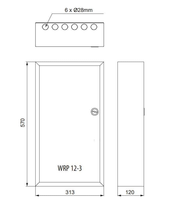 Щит розподільний ETI WRP12-3 36 модулів IP30 навісний металевий 570х313х120 мм (1101377) - фото 2 Щит розподільний ETI WRP12-3 36 модулів IP30 навісний металевий 570х313х120 мм (1101377) - фото 2