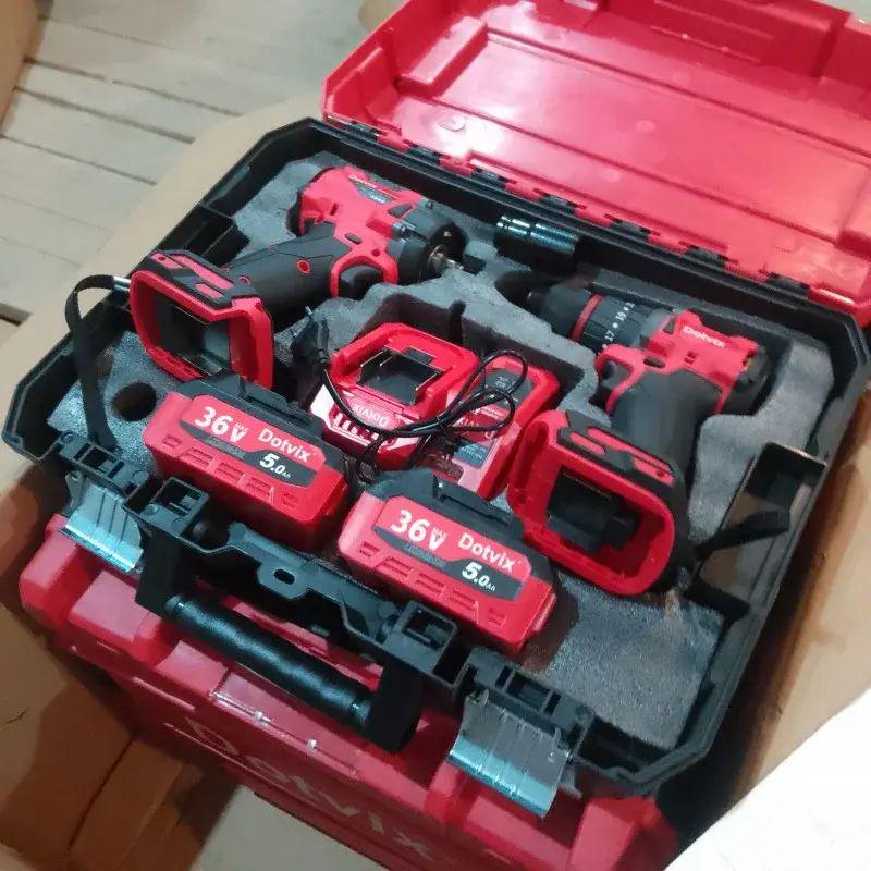 Набор электроинструментов аккумуляторных 36V 5.0Ah дрель-шуруповерт и ударный гайковерт YU227 в кейсе (opt-104903)