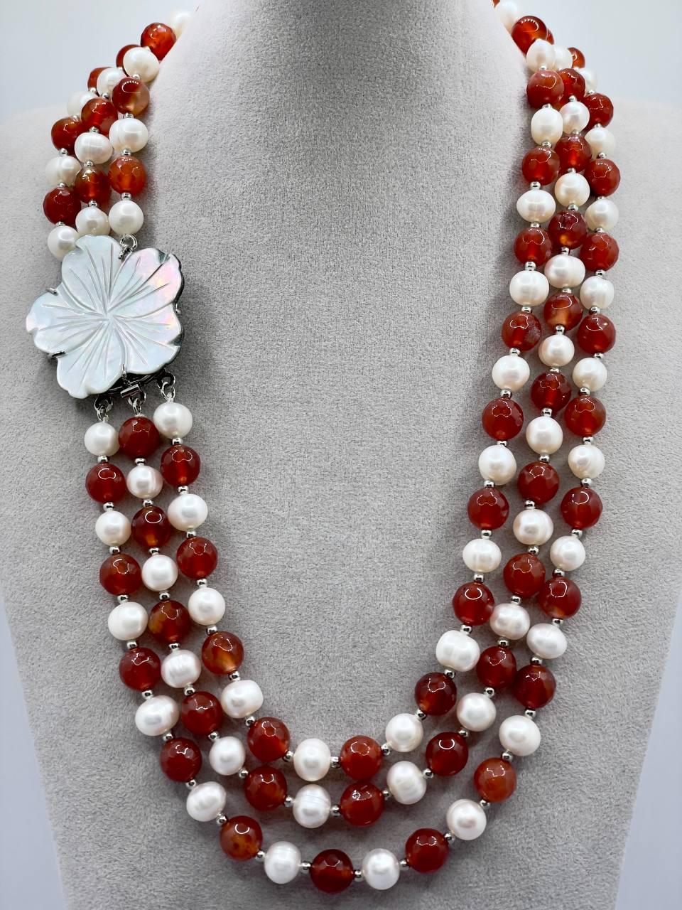 Бусы жемчуг 7-8,5 мм Белый (42-1)