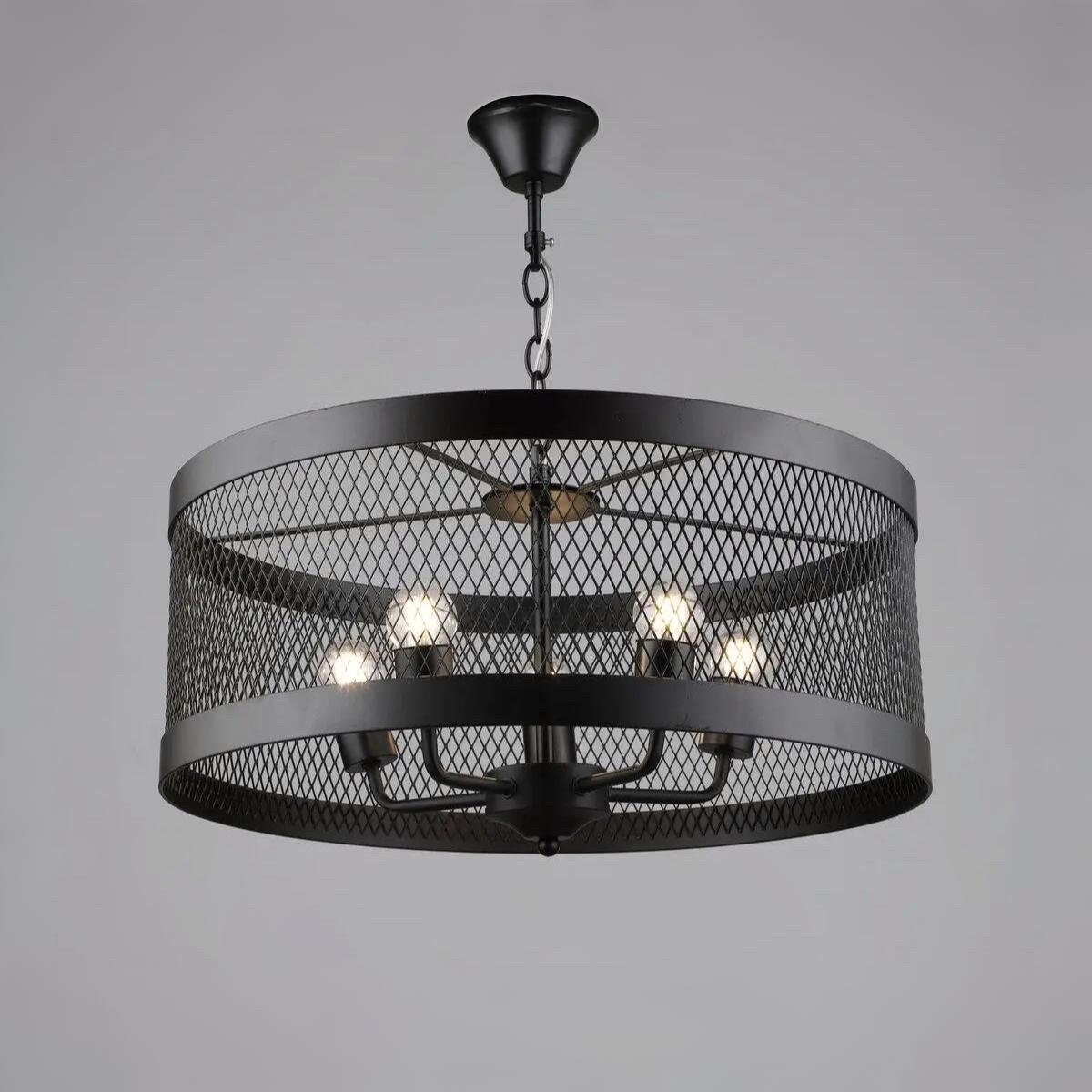 Люстра Sirius с корпусом в сетку под пять ламп Е27 Черный (B S2459/5 BK)