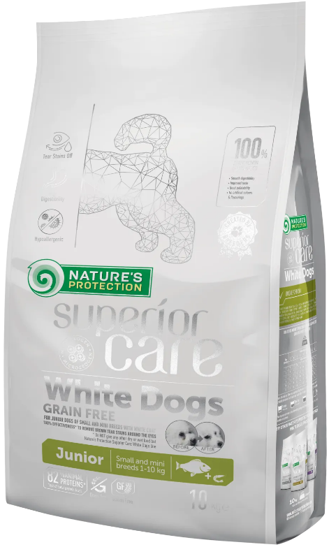 Корм сухой беззерновой Superior Care Dogs Grain Free Junior Small and для щенков малых пород с белой окраской шерсти (NPSC45830)