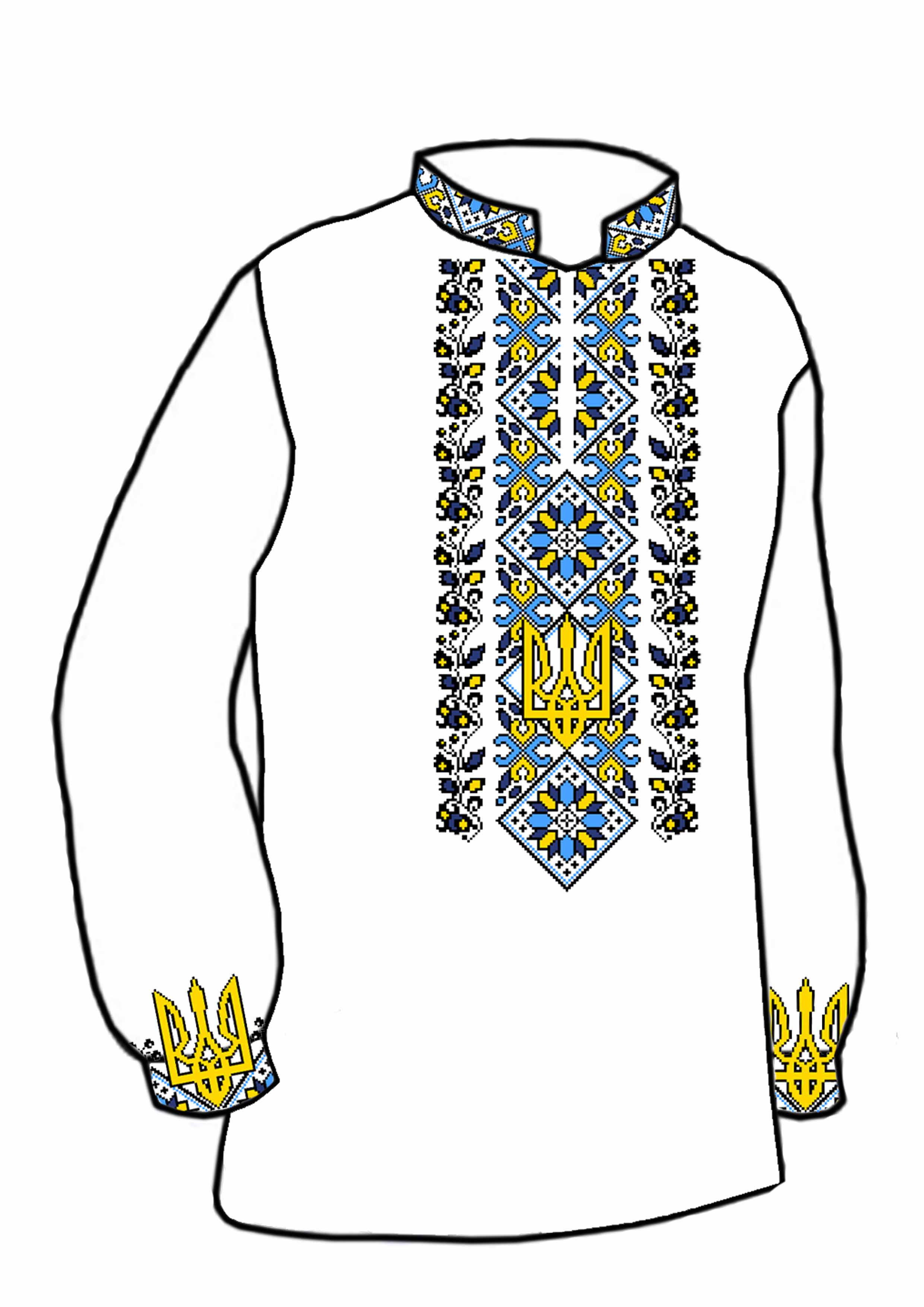 Заготовка для вышивки нитями или бисером рубашка СЧД-185 домотканое полотно