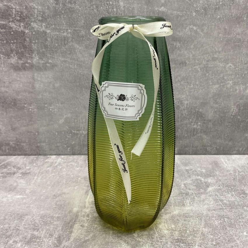 Ваза скляна CRYSTAL Alnita 210414-10 26,5 см Зелено-жовтий (1775764522)