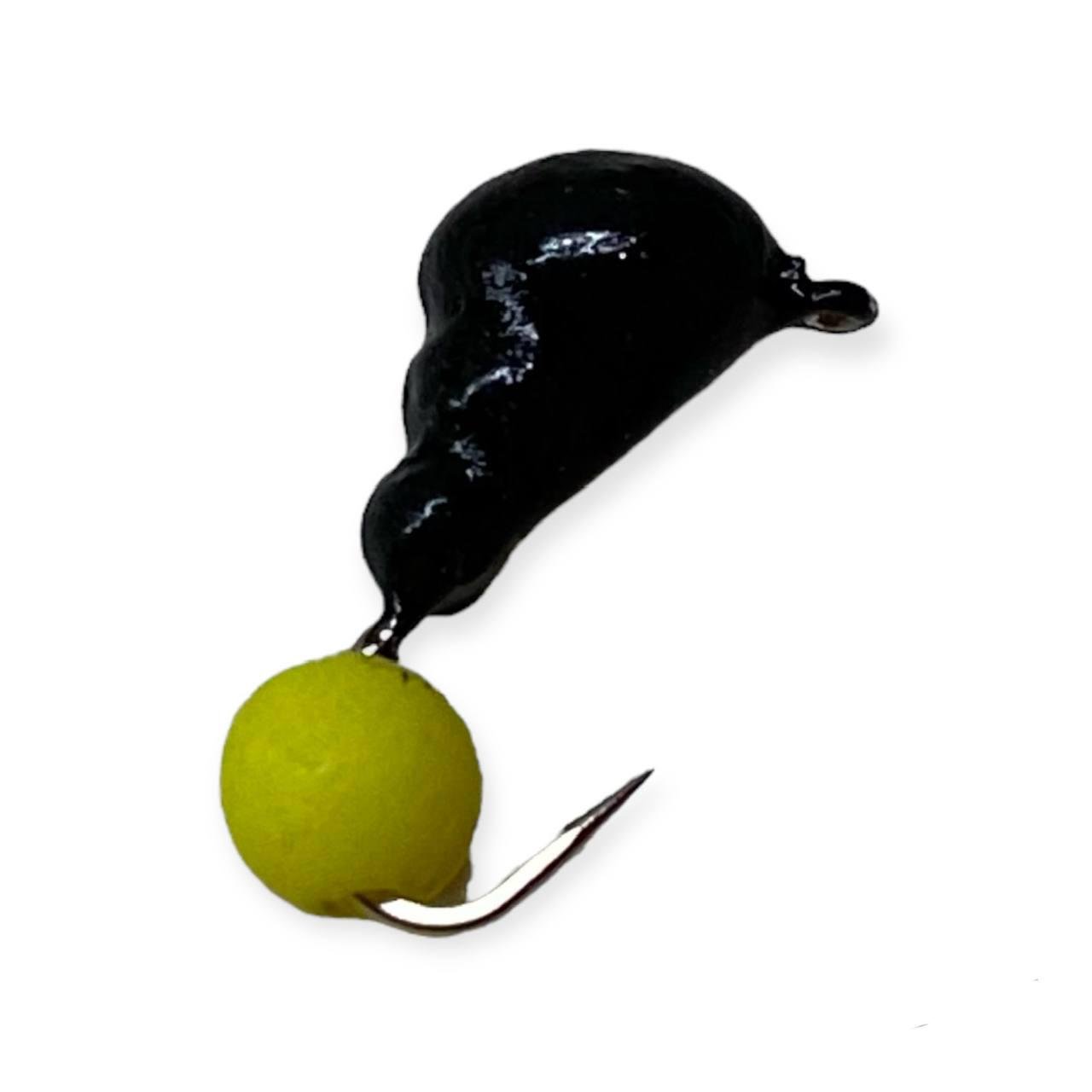 Мормышка вольфрамовая True Weight Черный муравей с ушком глаз Желтый неон (850)