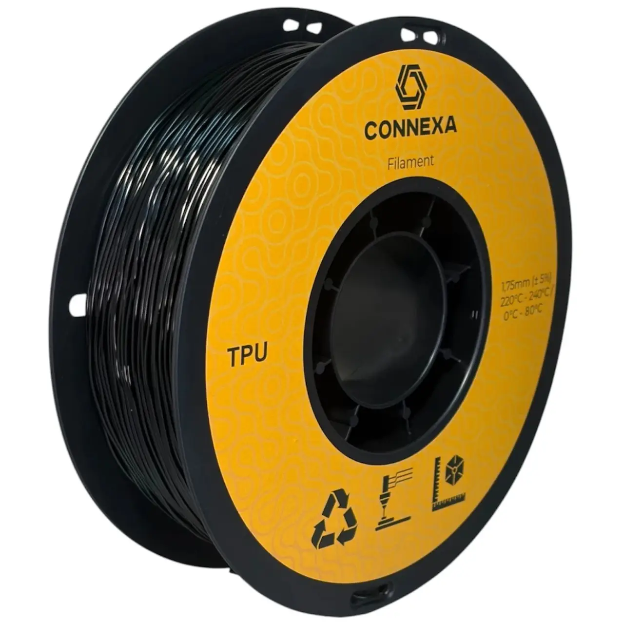 Пластик Connexa TPU 95A 1,75мм 1кг Black (Con_TPU_Black)