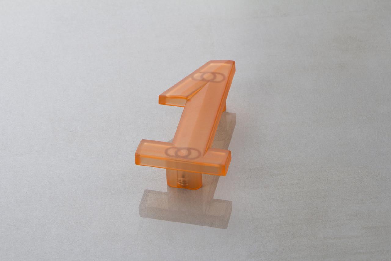 Мебельная ручка Poliplast цифра единица РП-1 KS0501Q0 Прозрачный оранжевый (16119)