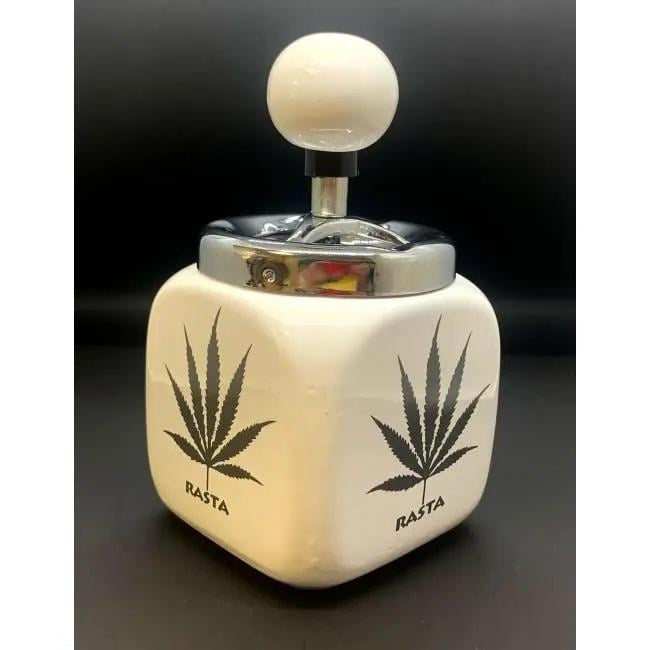 Пепельница керамическая Листочки 14х8,5х8,5 см Белый (27892)