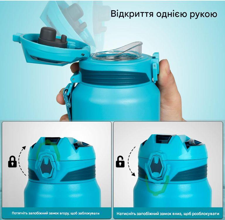 Термос из нержавеющей стали KANGZYUAN с двойной стенкой вакуумный 700 мл градиент Голубой (2456519731) - фото 3