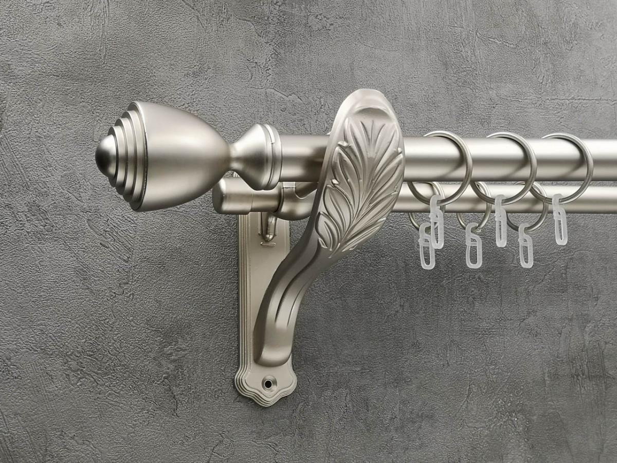 Карниз Quadrum Палацио гладкая штанга двойной ретро 25/19 мм 160 см Сатин (272281456)