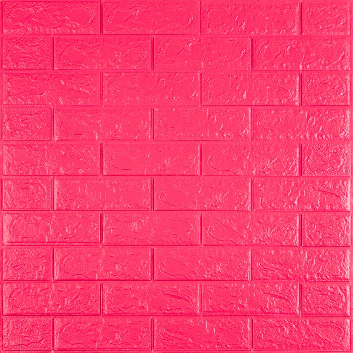 Панель самоклеюча у формі цегли 108-5 700х770х5 мм Малиново-червоний SW-00001364