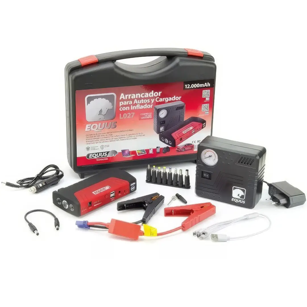 Набір з пускозарядним пристроєм і компресором для автомобіля (EQUUS)