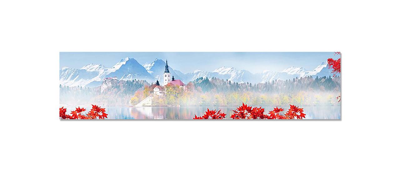 Кухонный фартук Акварельный замок/Горы 60х250 см Голубой Кухонный фартук Акварельный замок/Горы 60х250 см Голубой