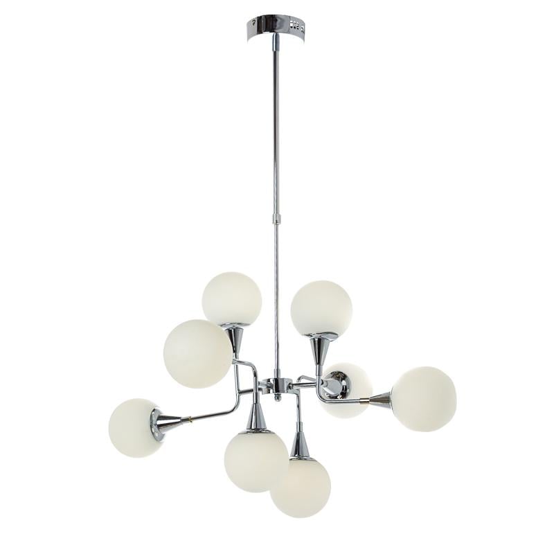 Люстра подвесная LED Light House ES-15955/8/silver 24W на восемь плафонов Хром