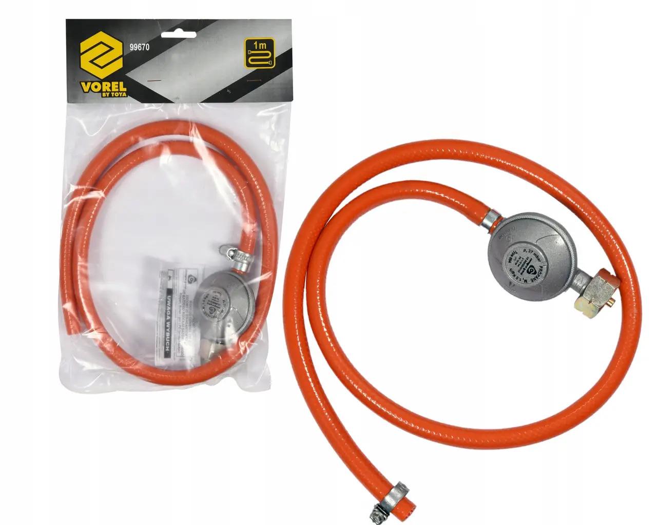 Шланг газовый Vorel 99670 с редуктором 1 м (3-9-99670) - фото 2 Шланг газовый Vorel 99670 с редуктором 1 м (3-9-99670) - фото 2