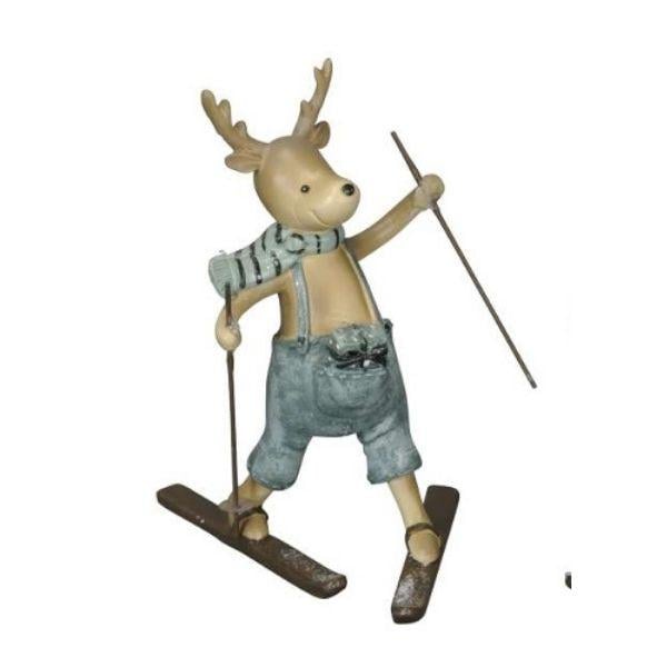 Фигурка новогодняя Campo Олень на лыжах 11x9,5x15 см