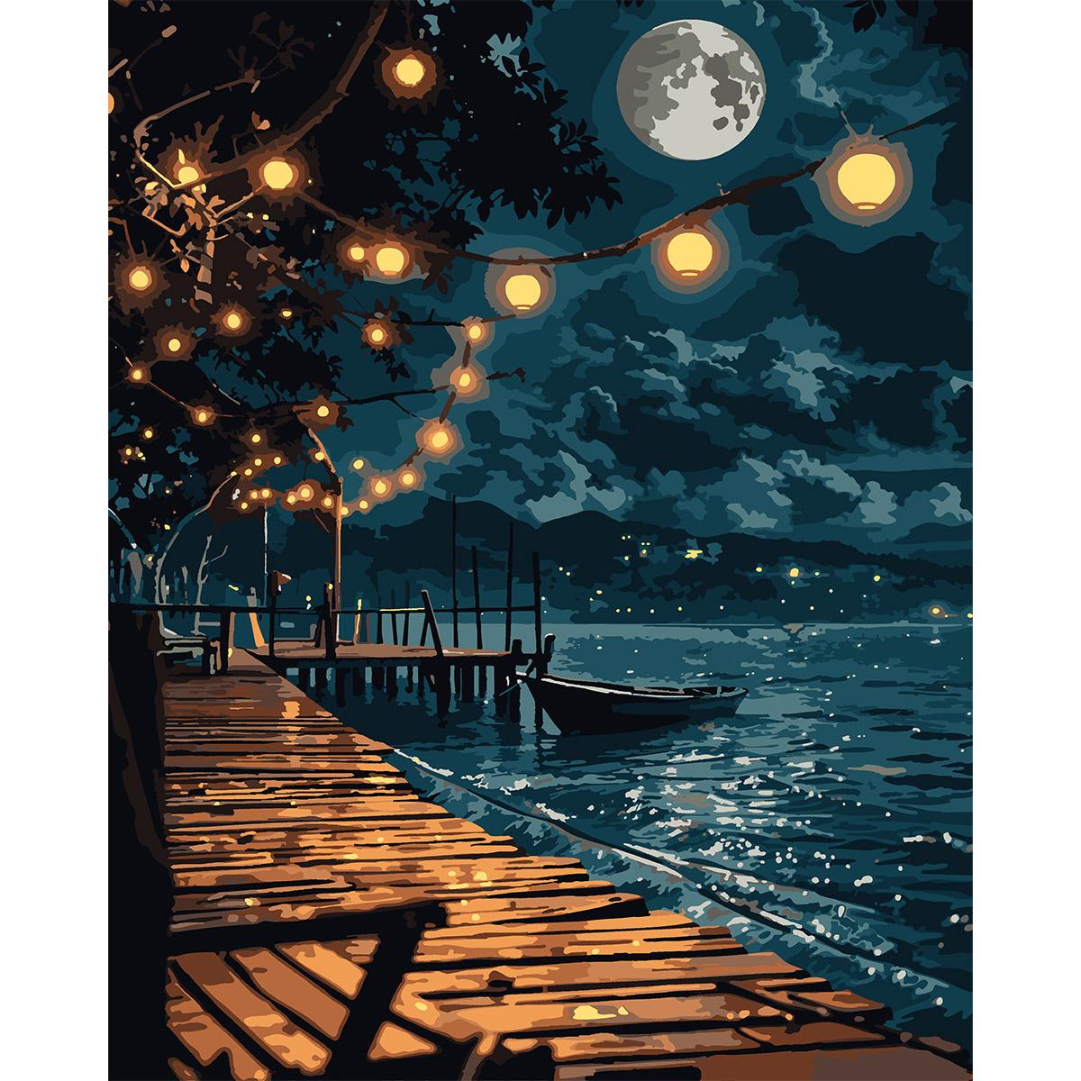 Картина по номерам Santi Сияние над водой 40x50 см с LED подсветкой (Top-955091)