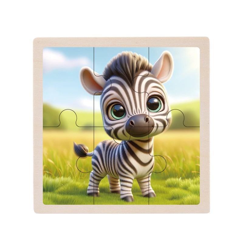 Пазл-вкладиш дерев'яний дитячий Зебра MD 1509-22 6 ел. (RLT52714)