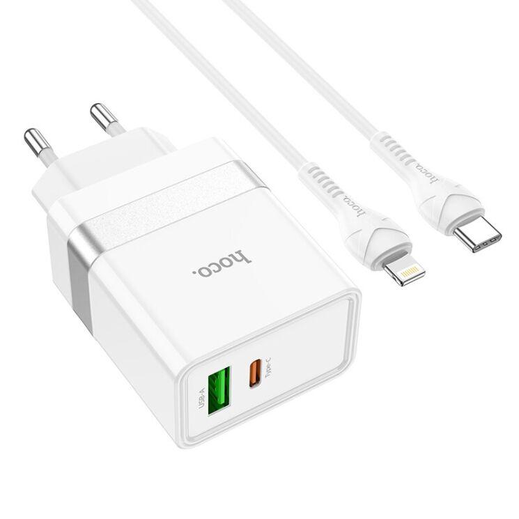 Сетевое зарядное устройство Uoco N21 PD30WQC3.0 Cable Type-C to Lightning White (59652-0616) - фото 3