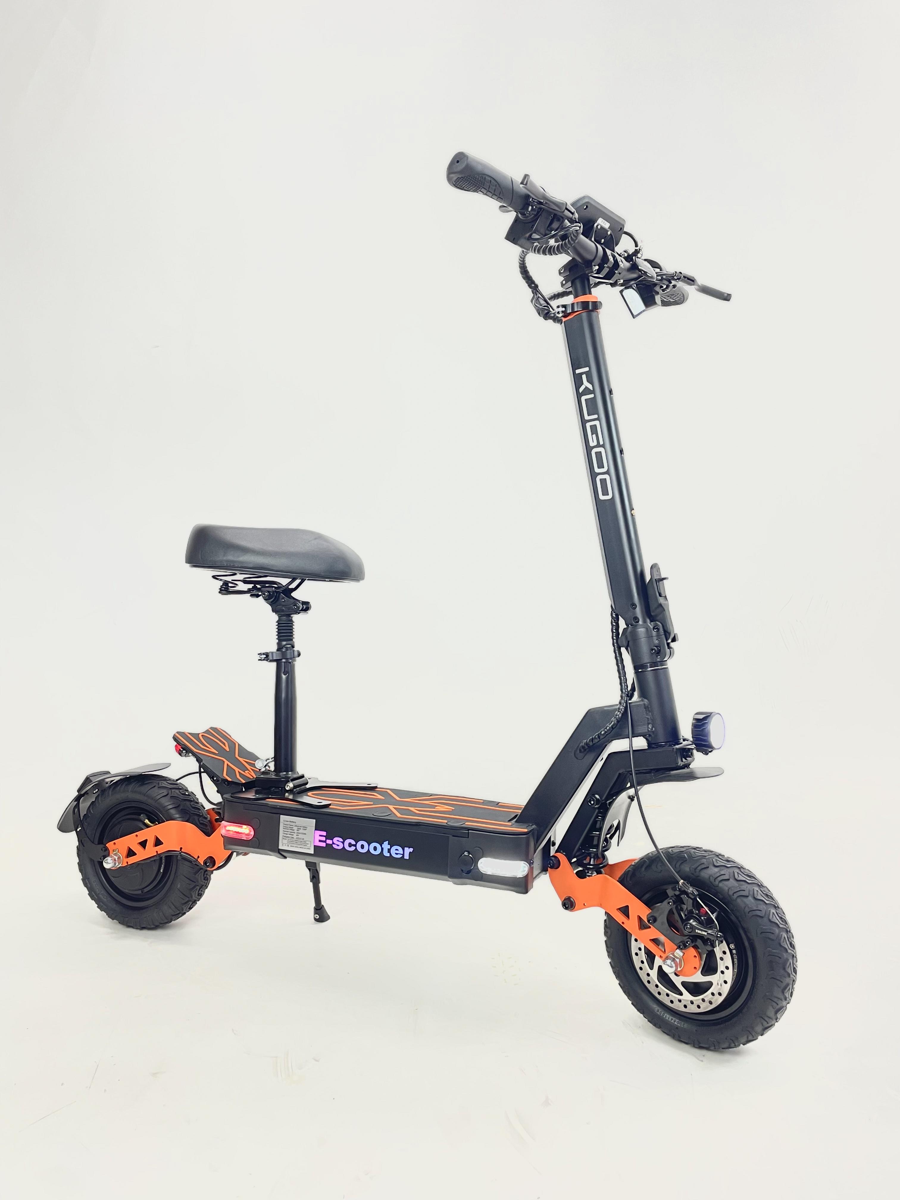 Электросамокат двухмоторный с сидением Kugoo E-scooter 4000W 48V 24Ah