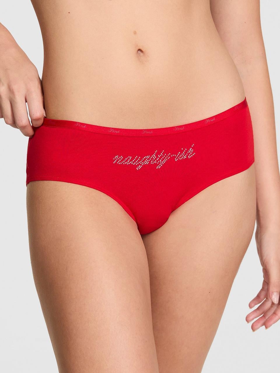 Трусики женские Victoria's Secret Logo Cotton Hiphugger M Красный (28788933843)