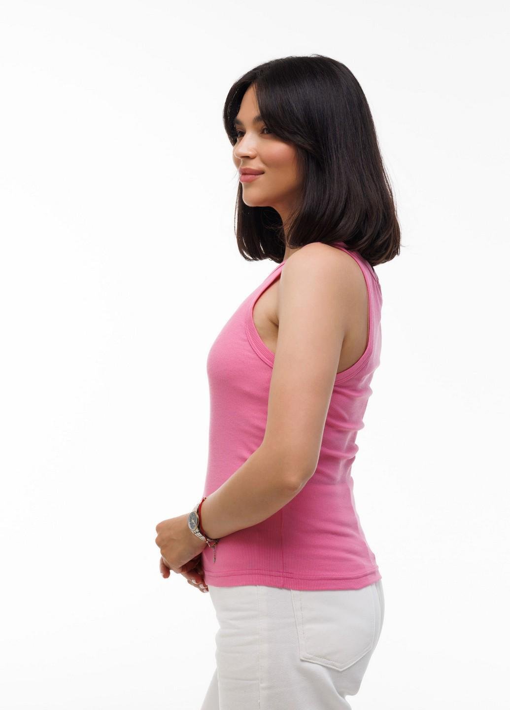 Топ женский в рубчик Наталюкс базовый XL Розовый (3321385221751) - фото 2 Топ женский в рубчик Наталюкс базовый XL Розовый (3321385221751) - фото 2