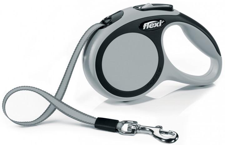 Повідець-рулетка Flexi New Comfort XS 3 м стрічки до 12 кг Сірий (1151264320)