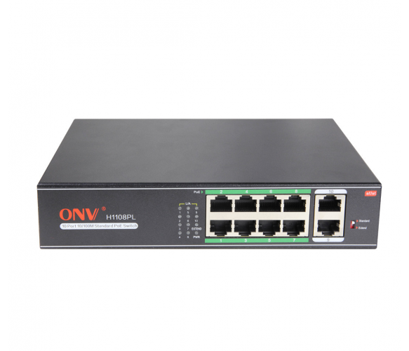 PoE коммутатор ONV ONV-H1108PLS (8XPOE, 2xLan)