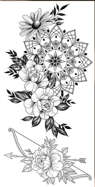 Тату тимчасове водостійке 3D велике Стріла BK-079 18х9 см (4419484)