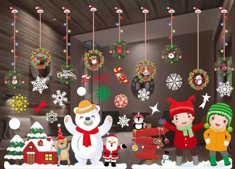 Наклейки на окна новогодние Мишка 50х70 см Разноцветный (JC-A63) - фото 2 Наклейки на окна новогодние Мишка 50х70 см Разноцветный (JC-A63) - фото 2