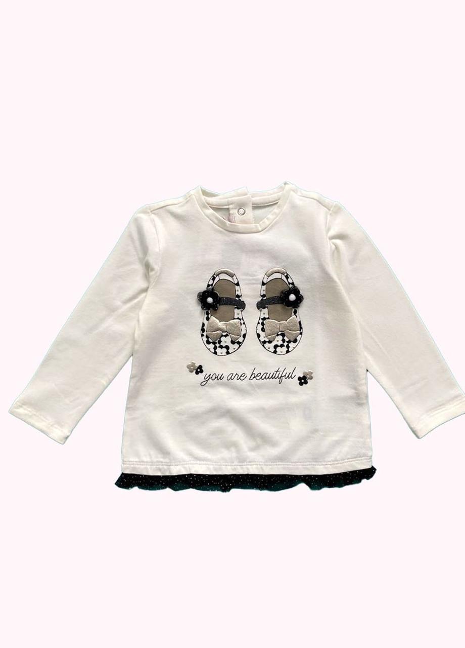 Реглан детский Chicco хлопковый с объемным принтом 12-18 мес. 80 см Белый (2081861256)