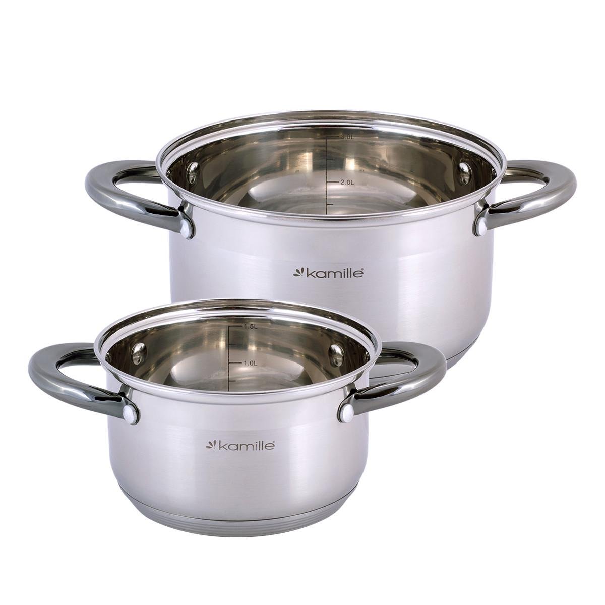 Набір каструль із кришками Kamille КМ-4925 із нержавіючої сталі з 4-х предметів Сталевий (150-84-4925) - фото 4