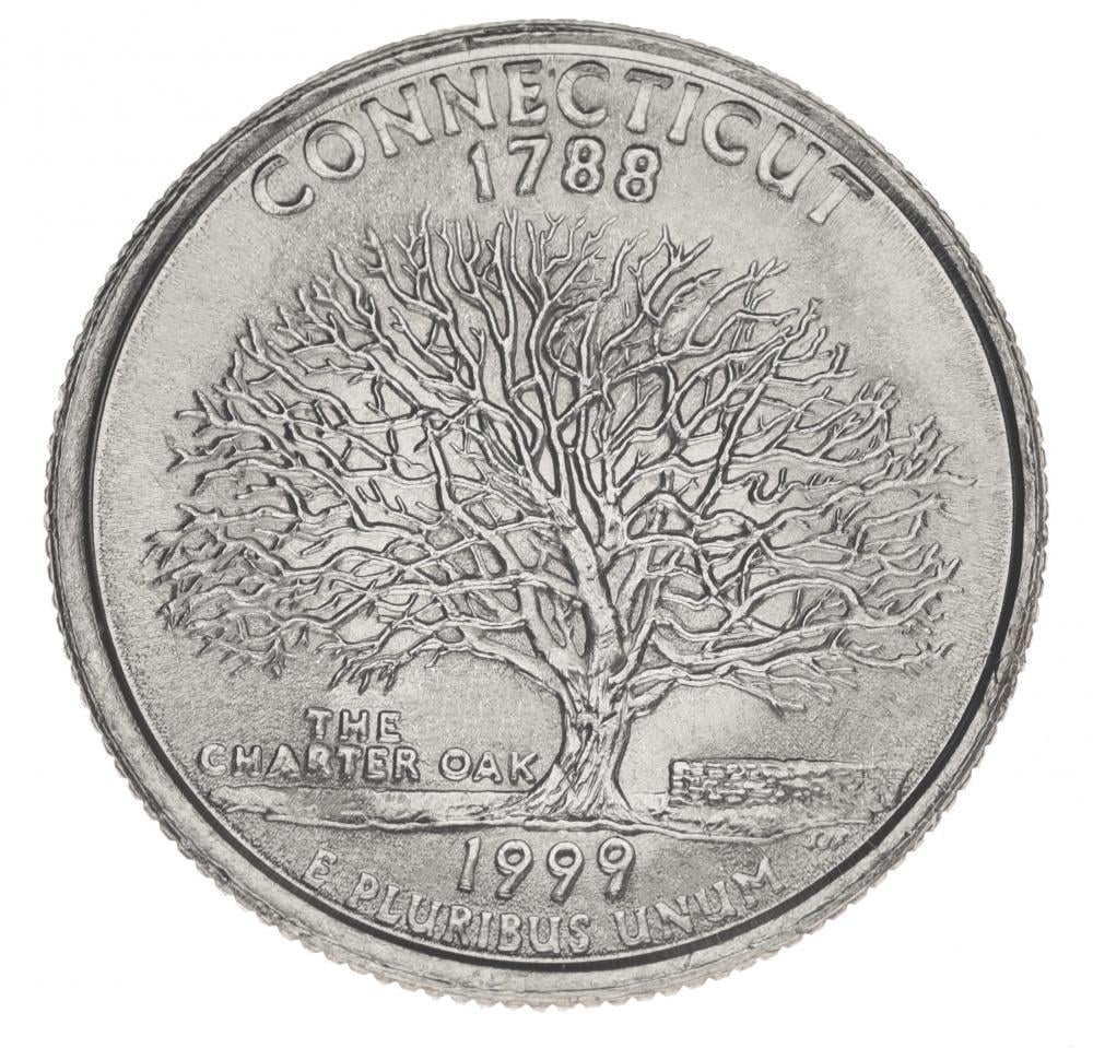 Коллекционная монета США 25 центов 1999 D Штаты и территории - Коннектикут UNC (KM#297)