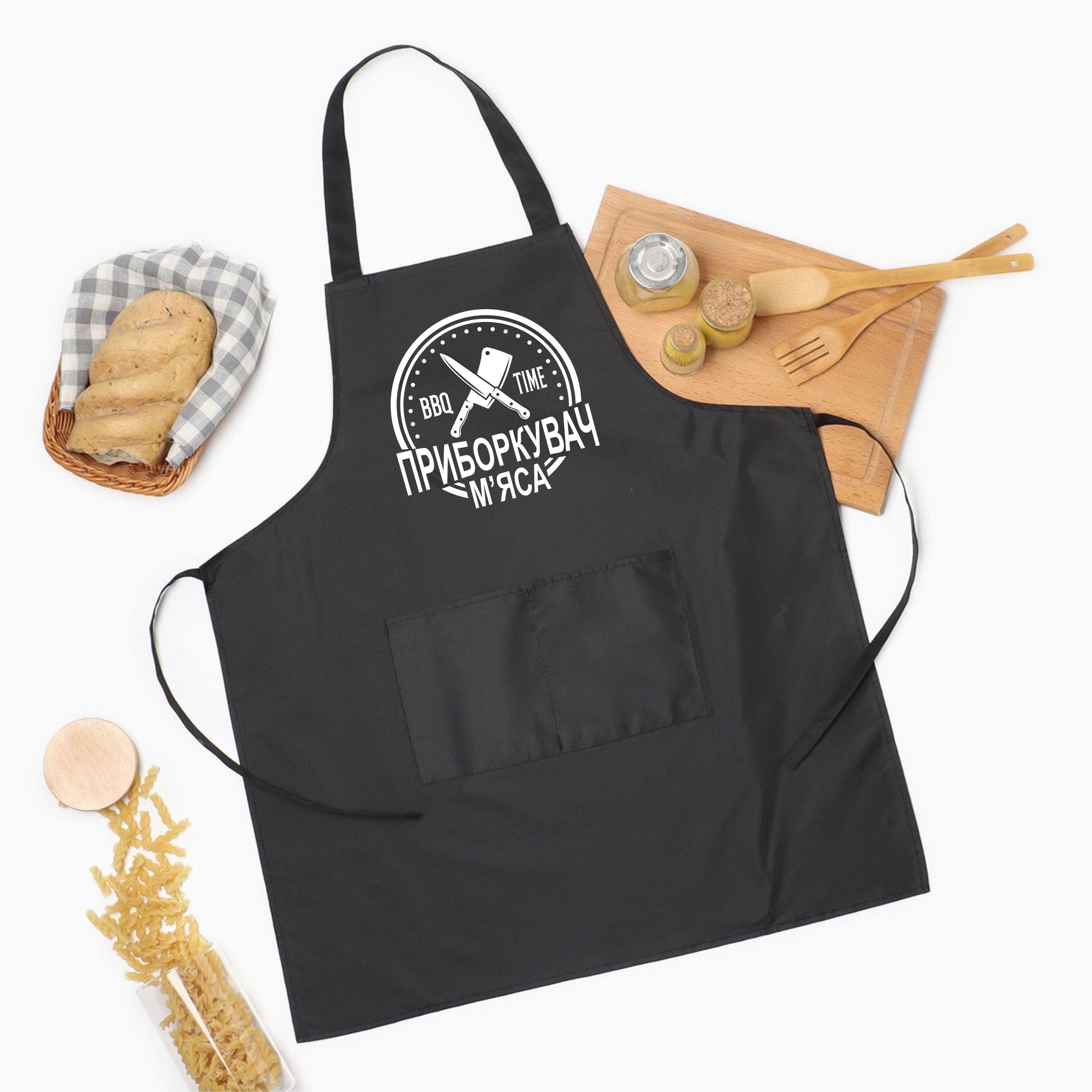 Фартух з принтом "Приборкувач м'яса" 73х64 см Чорний (2062181348) - фото 2