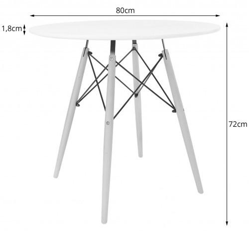 Стіл JUMI Scandinavian Design 80 см White (2101) - фото 2