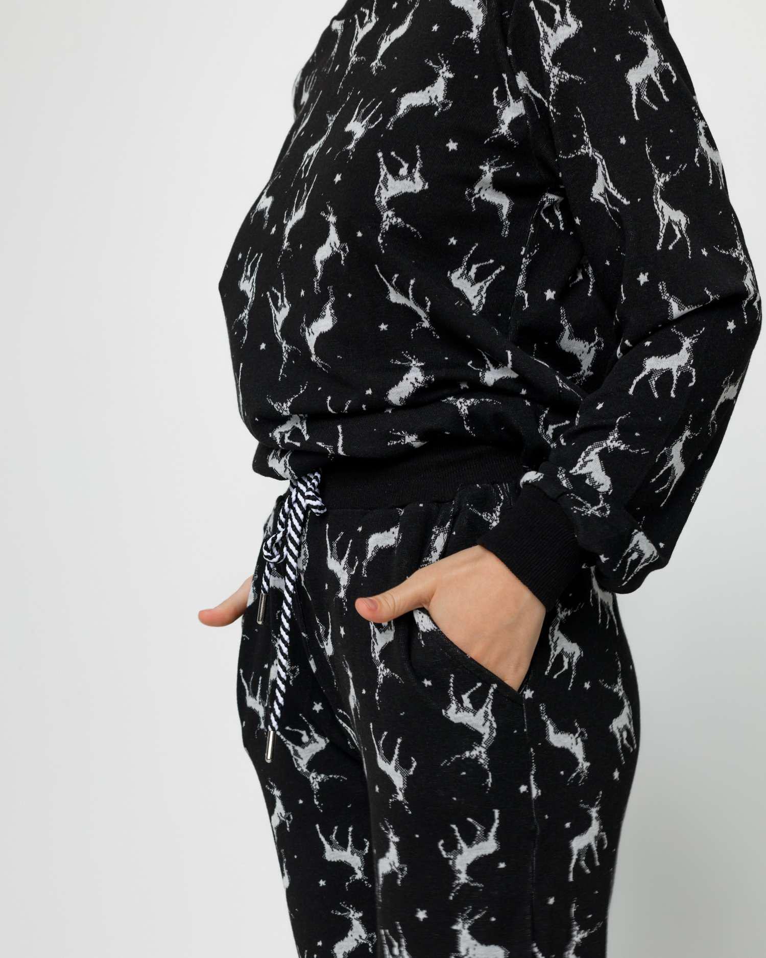 Костюм женский с брюками Елени XL Черный (88966) - фото 4 Костюм женский с брюками Елени XL Черный (88966) - фото 4