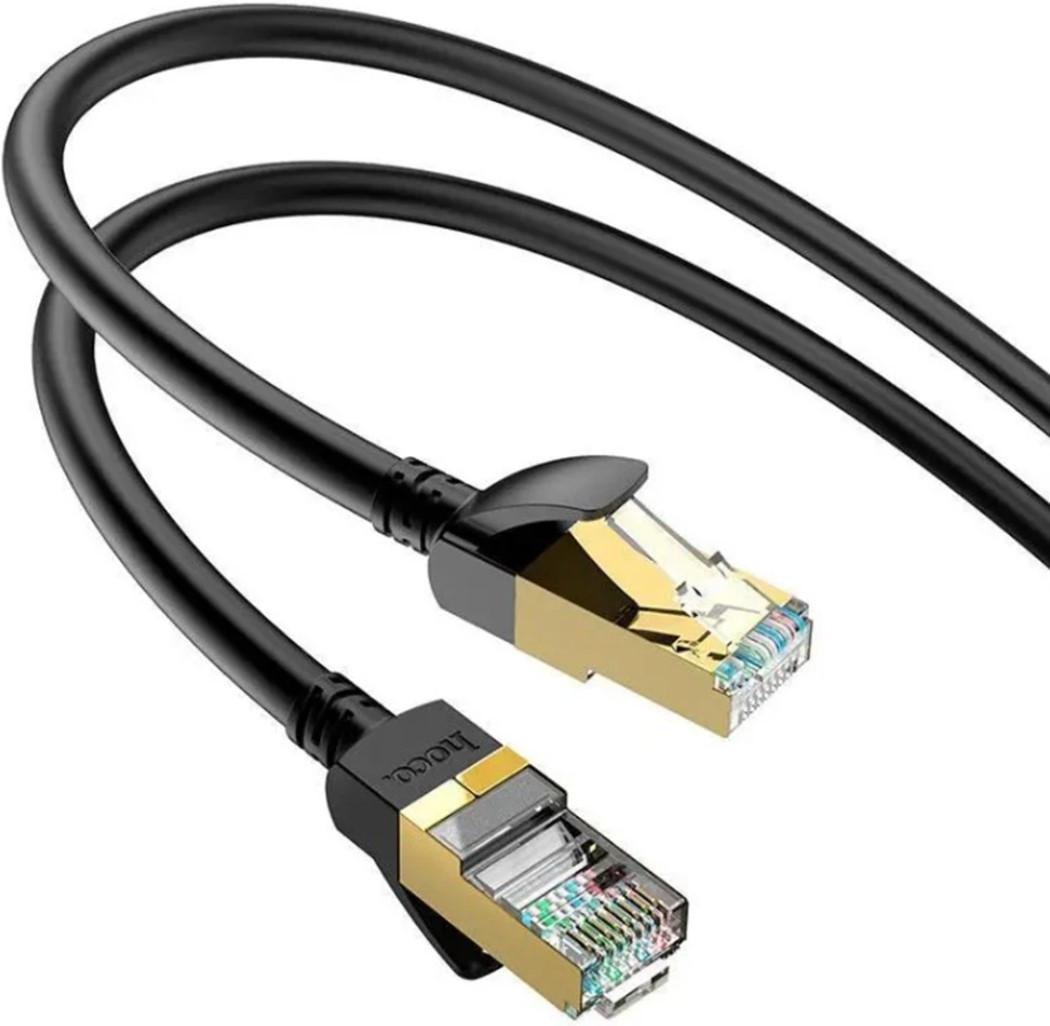 Кабель для роутера Hoco US02 CAT6 High-Speed 1Gbts LAN RJ45 1 м Black (2802766396)