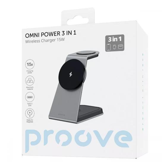 Зарядное устройство беспроводное Proove Omni Power 15W Grey (WSOP15020003) - фото 3
