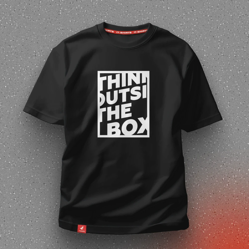 Футболка дизайнера Think outside the box міркуй ширше XL Чорний (IT-075T-B-XL)
