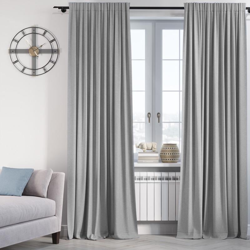 Комплект штор Lux Portiery CALIFORNIA микровелюр двойной 300x250 см 2 шт. Светло-серый (MD 1123)